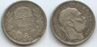 Ungarn Kaiserreich 1 Korona (Krone) Silber G5802 - Kaiser Franz Joseph I. 1848-1916 Hungary -