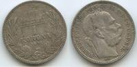 Ungarn Kaiserreich 1 Korona (Krone) Silber G5803 - Kaiser Franz Joseph I. 1848-1916 Hungary -