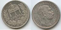 Ungarn Kaiserreich 1 Korona (Krone) Silber G5807 - Kaiser Franz Joseph I. 1848-1916 Hungary -