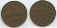 Bayern Königreich 1 Pfennig 1860 G14302 - Maximilian II. Joseph. 1848-1864 Sehr Schön