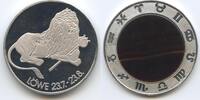 Deutschland Silbermedaille M#7321 - Sternzeichen Löwe mit Applikation -