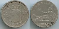 Spanien Provisorische Regierung 2 Pesetas Silber H0075 - RAR Provisional Government España Spain -
