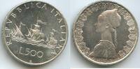 Italien Republik 500 Lire Silber M#7596 - Christopher Columbus's ships, Nina, Pinta, Santa Maria - Italy Italia -
