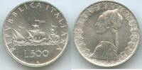 Italien Republik 500 Lire Silber M#7636 - Christopher Columbus's ships, Nina, Pinta, Santa Maria - Italy Italia -