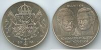 Schweden Sweden 50 Kroner Silber M#5644 - Wedding of King Carl XVI Gustaf and Queen Silvia -