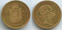 Ungarn Kaiserreich Österreich 20 Francs / 8 Forint Gold G5437 - Franz Joseph I. 1848-1916 Alba Iulia, Gyulafehérvár, Romania -