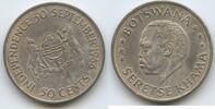 Botswana Botsuana 50 Cents Silber H0120 - Independence Seretse Khama President of the Republic of Botswana -
