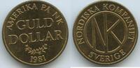 Schweden Guld Dollar Wertmarke Jeton Token M#7369 - Amerika På NK - Nordiska Kompaniet Sverige -