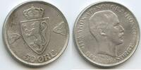 Norwegen 50 Öre (50 Øre) Silber M#7569 - Haakon VII. 1905-1957 - Norge Norway -
