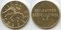 Österreich Tirol Austria WertmarkeSeilbahnmarke Jeton Token vergoldet G10915 - Seilbahnen Seefeld Tirol A.G. -
