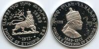 5 Dollars Silber 1982 (EE1974) Äthiopien PA028 - Emperor Menelik II. - Haile Selassie I. Ethiopia Polierte Platte, leicht angelaufen