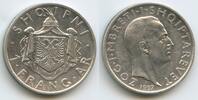 1 Frang Ar Silber 1937 R Albanien H0351 - King Zog Shqipëria Albania Sehr Schön - Vorzüglich