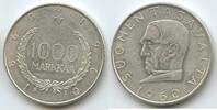 1000 Markkaa Silber 1960 SJ Finnland H0391 - Markka Currency System Centennial - Snellman - Finland Suomi Fast unzirkuliert, leicht angelaufen