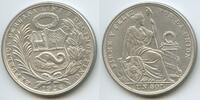 Un Sol Silber 1924 Peru Republic GS201 - Lima Liberty Vorzüglich