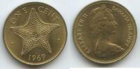 Bahamas One Cent (1 Cent) G2788 - Starfish Seestern Queen Elizabeth II. -