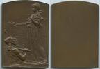 Frankreich Paris - Österreich Kaiserreich Große Bronzeplakette einseitig A294 - Auf die Teilnahme Österreichs an der Weltausstellung in Paris -