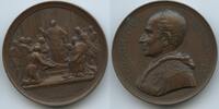 Vatikan Italien-Kirchenstaat Roma Große Bronzemedaille Papst Leo XIII. 1878-1903 M#8724 - Der Papst bewilligt die Renovierung der Basilika San Giovanni in Latera -