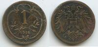 Österreich Kaiserreich 1 Heller G14695 - Wappen mit Bindenschild RAR - Franz Joseph I. -