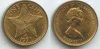 Bahamas One Cent (1 Cent) kleiner Typ G2591 - Starfish Seestern Queen Elizabeth II. -