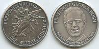 Deutschland Bundesrepublik Bronzemedaille versilbert G13550 - Präsident George Bush Deutschlandbesuch 1989 -