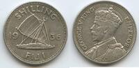 Fidschi-inseln One Shilling Silber (1 Shilling) G7555 - Boot Kanu Outrigger King Georg V. 1910-1936 Fiji -