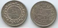 Tunesien Französisches Protektorat 50 Centimes Silber K187 - Muhammad al-Nasir Bey 1906-1922 Tunisia -