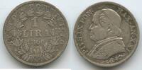 Vatikan Italien-Kirchenstaat Rom 1 Lira Silber M#6599 - Papst Pius IX. 1846-1870 Papal States Italian states -