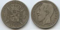 Belgien Königreich 1 Franc Silber M#8453 - Der Belgen - Leopold II. 1865-1909 Belgium -