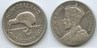 Neuseeland One Florin Silber H0295 - Kiwi King Georg V. 1910-1936 New Zealand -
