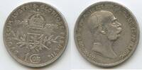 Österreich Kaiserreich 1 Corona (1 Krone) Silber G5681 - 60. Regierungsjubiläum Kaiser Franz Joseph I. 1848-1916 Austria -