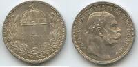 Ungarn Kaiserreich 1 Korona (Krone) Silber M#8314 - Kaiser Franz Joseph I. 1848-1916 Hungary -