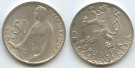 Tschechoslowakei 50 Korun Silber G8617 - Slovak Uprising Czechoslovakia -
