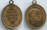 Österreich Kaiserreich Ovale Bronzemedaille tragbar G15543 - Viribus Unitis - 50jährigen Regierungsjubiläum Kaiser Franz Josef I. -