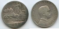 Italien Königreich 2 Lire Silber H0490 - Taly auf Quadriga - Victor Emmanuel III. 1900-1946 Italy -