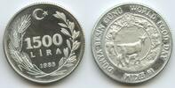1500 Lira Silber 1983 Türkei M#3440 - Ziegen FAO World Food Day Turkey Unzirkuliert, angelaufen