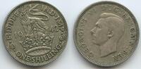 Großbritannien Great Britain United Kingdom One Shilling Silber (1 Shilling) G2173 - English crest George VI. 1936-1952 Great Britain United Kingdom -