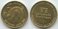 Deutschland Bundesrepublik Baden-Württemberg Glücksbringer Glücksmünze Neujahrsmünze L2858 - Volksbank Kraichgau - Glücksschweinchen mit Glücksklee -