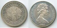 Insel Man - Isle of Man One Crown Silber (1 Crown) G0420 - Fussball WM Spanien XII. World Cup -