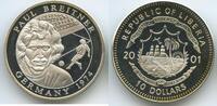 Liberia 10 Dollars Silber G3074 - Paul Breitner Deutschland 1974 Fussball WM Proof -