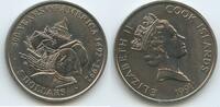 Cook Inseln - Cook Islands 5 Dollars 1991 GS1073 -Christopher Columbus Discovery of America 1492 - Elizabeth II. Unzirkuiert, leicht angelaufen