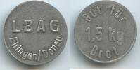Deutschland Baden-Württemberg Brotmarke Wertmarke Jeton Token T095 - LBAG Ehingen/Donau Gut 1,5 Kg Brot -
