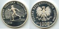 Polen 1000 Zlotych Proba Probe G3844 - Poland Winter Olympics in Calgary 1988 Skier Pattern Trial Strike -