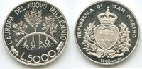 San Marino 5.000 Lire Silber H0128 - Europe In The New Millennium - E u r o Bridge -
