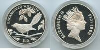 10 Dollars Silber 1995 Fidschi-inseln Fiji GS1170 - Bird Streaked Fantail Proof Polierte Platte