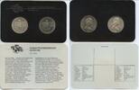 Insel Man - Isle of Man One Crown Silber + One Crown KN GN992 - Fussball WM Spanien XII. World Cup -
