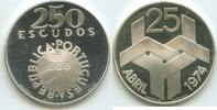 Portugal 250 Escudos Silber GS1300 - Carnation Revolution in 1974 República Portuguesa Proof -