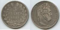 Frankreich 5 Francs Silber GS500 - Louis-Philippe I. 1830-1848 France -