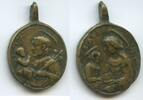 Vatikan Italien-Kirchenstaat Religiöse Medaille M3999 - Sehr alte Wallfahrtsmedaille Hl. Mutter Anna & Hl. Joseph Pilgermedaille -