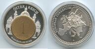 Österreich 2.Republik Medaille mit Schilling 1974 Inlay vergoldet GY245 - Karlskirche in Wien Gedenkprägung -