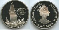 Kaiman-Inseln - Cayman Islands 5 Dollars Silber G0399 - Schiff Sommer Olympiade Seoul -